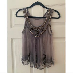 Free people sheer sequin top size S